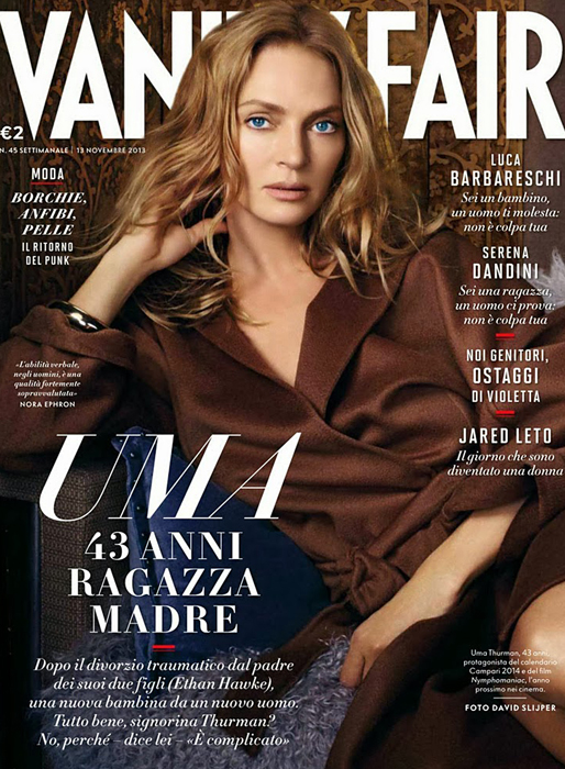 Uma Thurman på omslaget till Vanity Fair. 