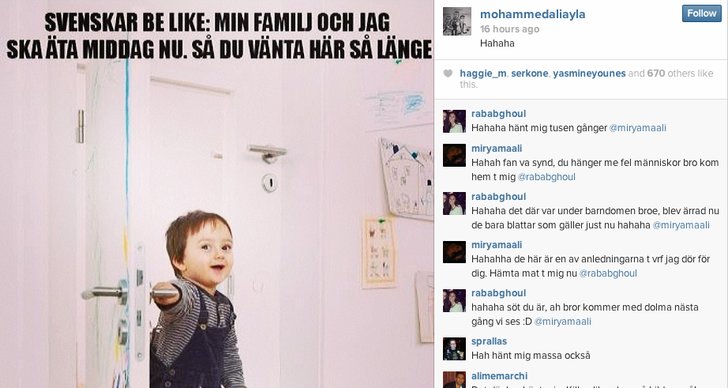 Mohammed Ali, Skämt, svenskar, instagram