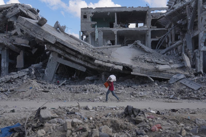 Förödelse efter två års krig i staden Gaza i Gazaremsan. Bilden togs i söndags.
