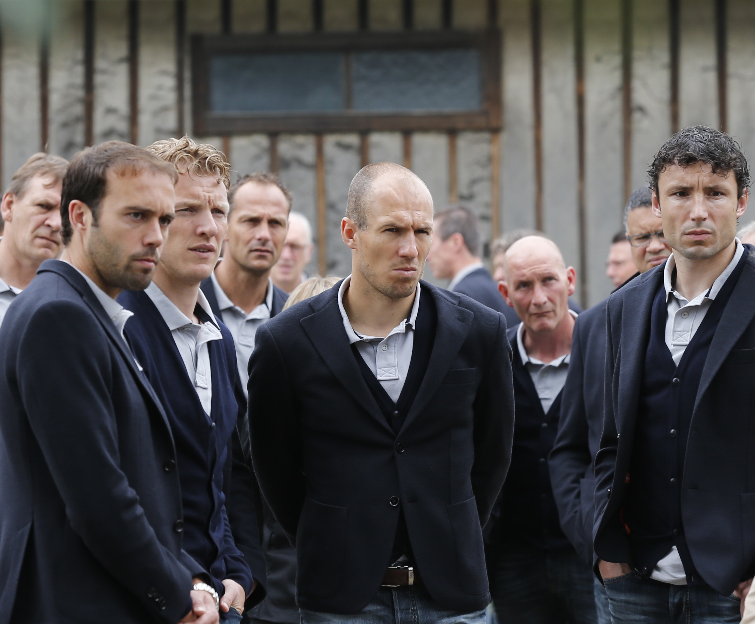 Dirk Kuyt, Arjen Robben, Mark van Bommel och de andra under besöket.