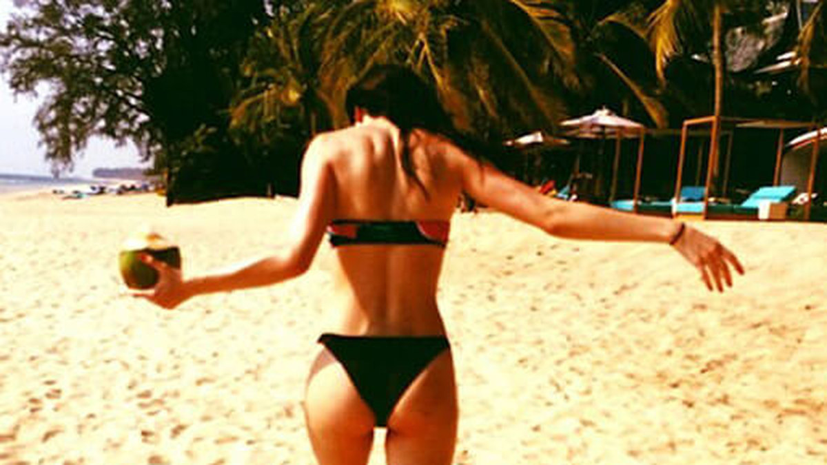 Kendall på beachen. 
