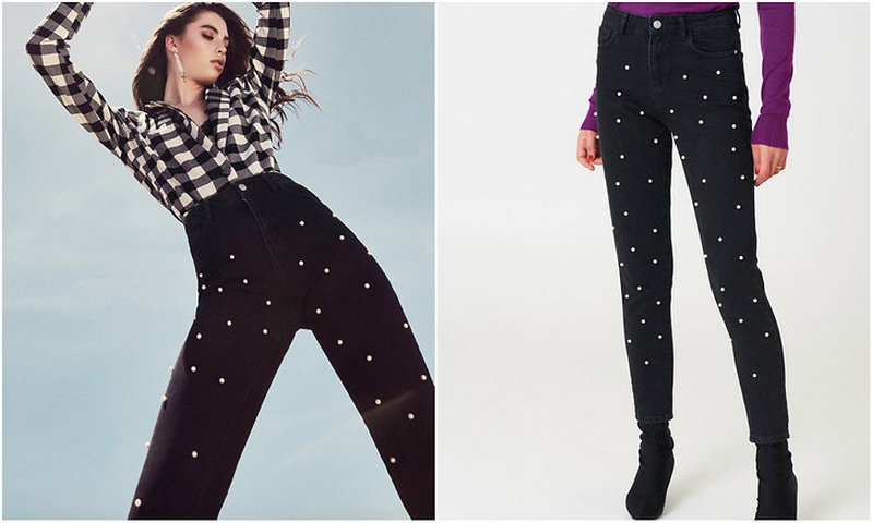 Jeans med pärlor