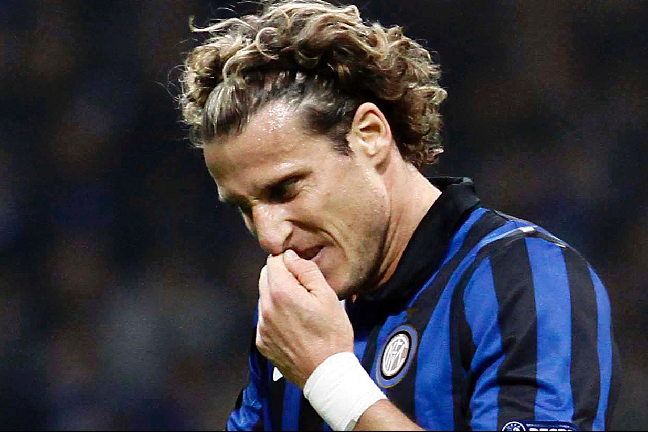Diego Forlan kunde inget göra när han Inter föll.