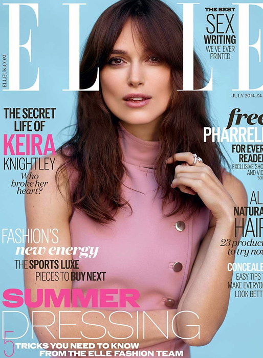 Keira Knightley på omslaget till brittiska Elle. Keira Knightley på omslaget till brittiska Elle.