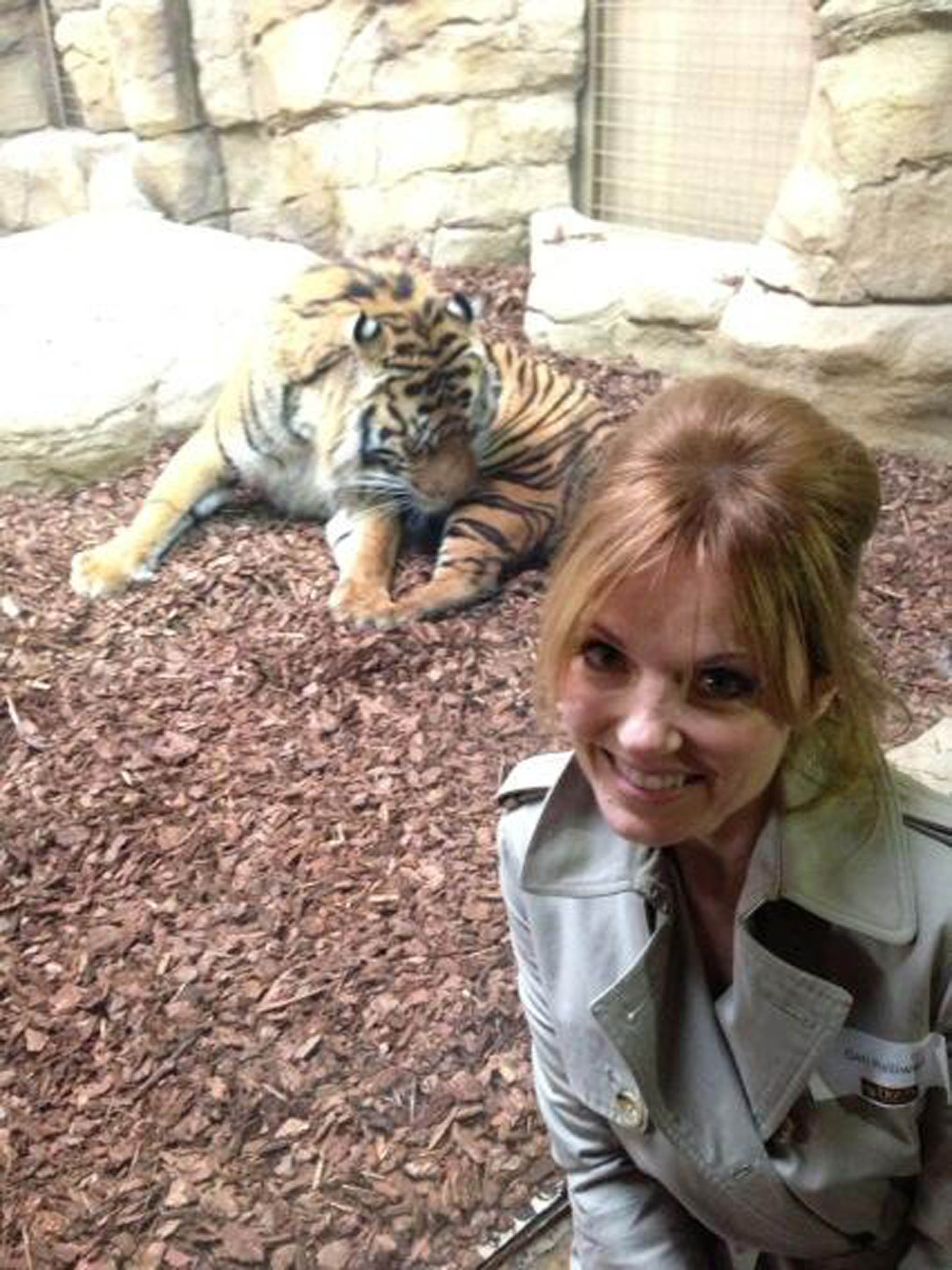 Förra veckan åkte Geri Halliwell tunnelbana. Den här veckan träffar hon tigrar. Förra veckan åkte Geri Halliwell tunnelbana. Den här veckan träffar hon tigrar.