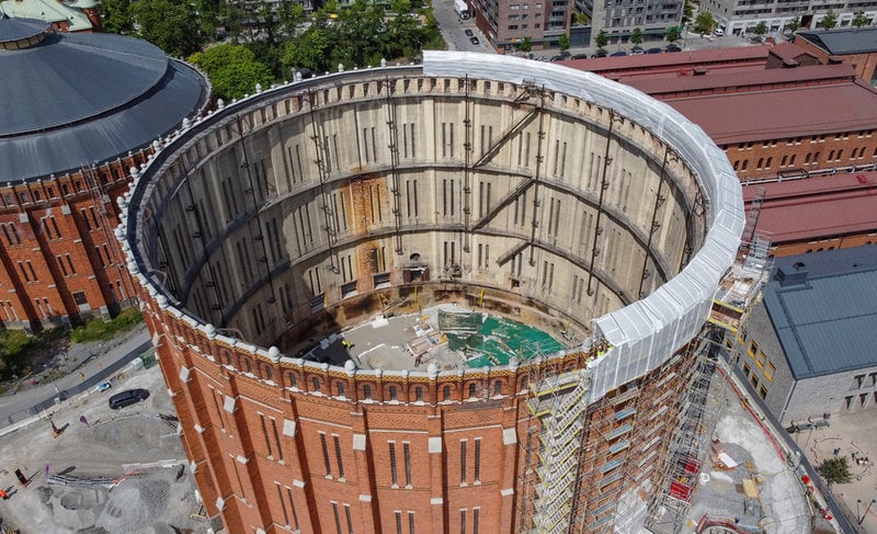 Operan flyttar nästa år in i den stora gasklockan i Norra Djurgårdsstaden som byggs om till kulturscenen Gasometer. Arkivbild från 2023.