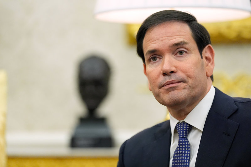 USA:s utrikesminister Marco Rubio i Vita huset i veckan.