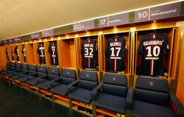 PSG:s omklädningsrum. PSG:s omklädningsrum.