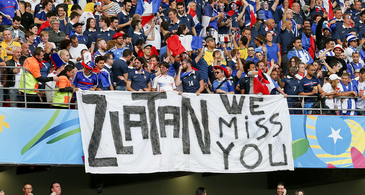 Frankrike, Honduras, Zlatan Ibrahimovic, Fans, Banderoll