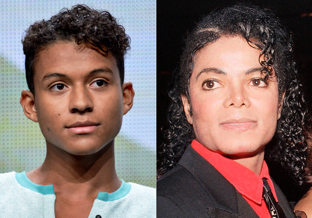 Jaafar Jackson till vänster och Michael Jackson till höger. Arkivbild.