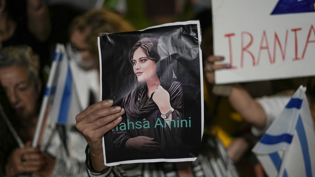 Protester i Israel efter Mahsa Zhina Amini. Arkivbild.