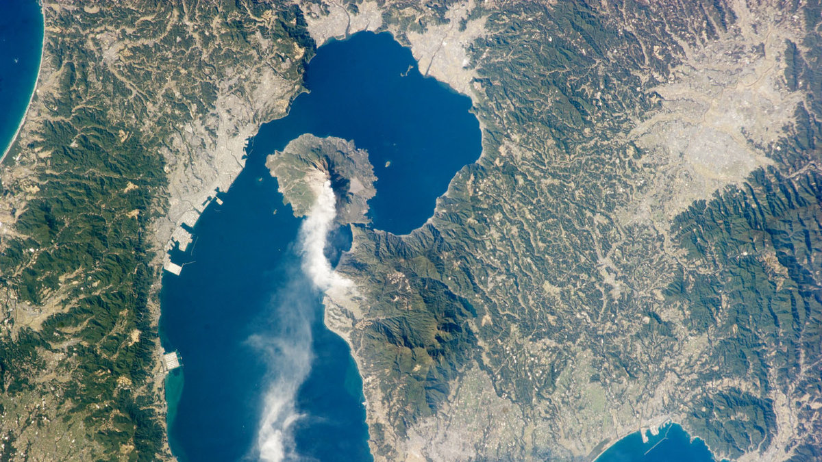 Sakurajima, en av japans mest aktiva vulkaner. 