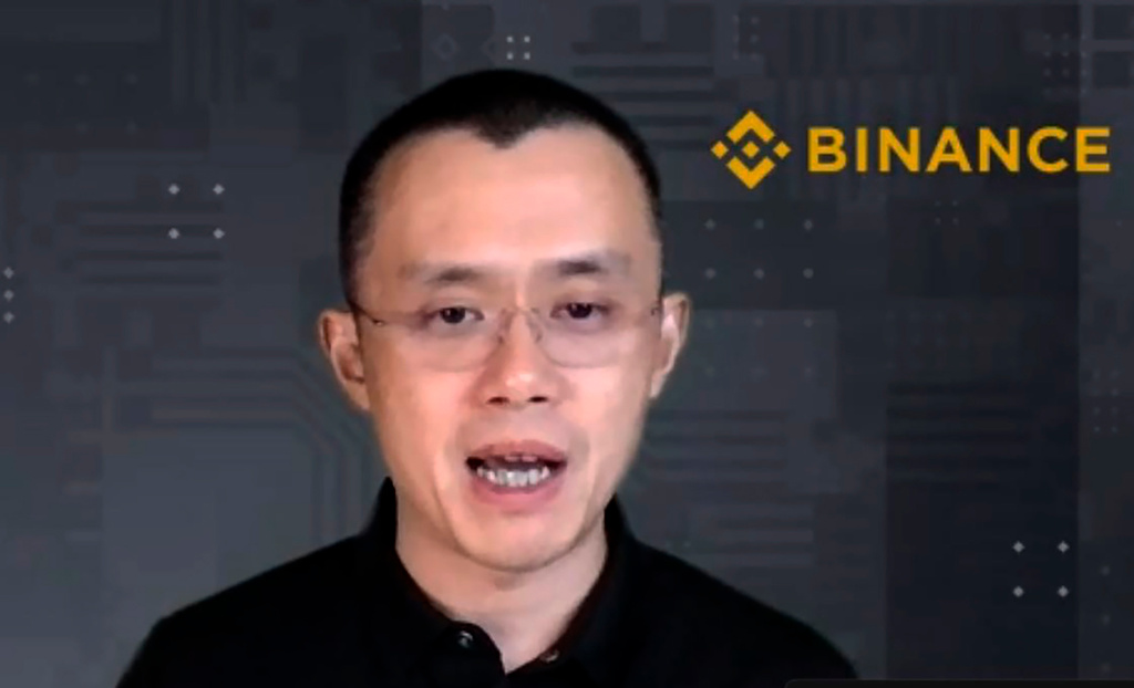 Binance, med grundaren och vd:n Changpeng Zhao, stäms för regelbrott i USA. Arkivbild från en videointervju.