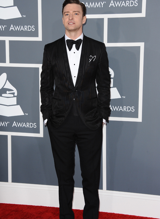 Justin Timberlake i svart kostym. Justin Timberlake i svart kostym.