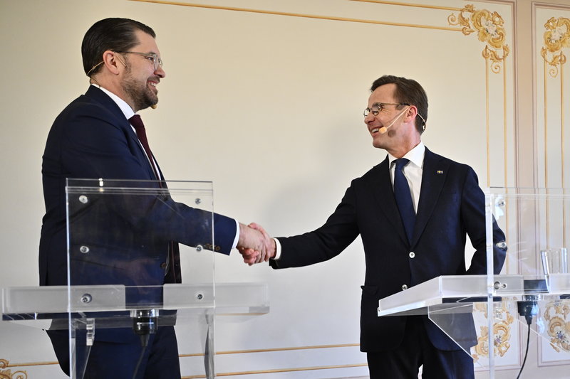 Åkesson och Kristersson. Foto: Anders Wiklund/TT