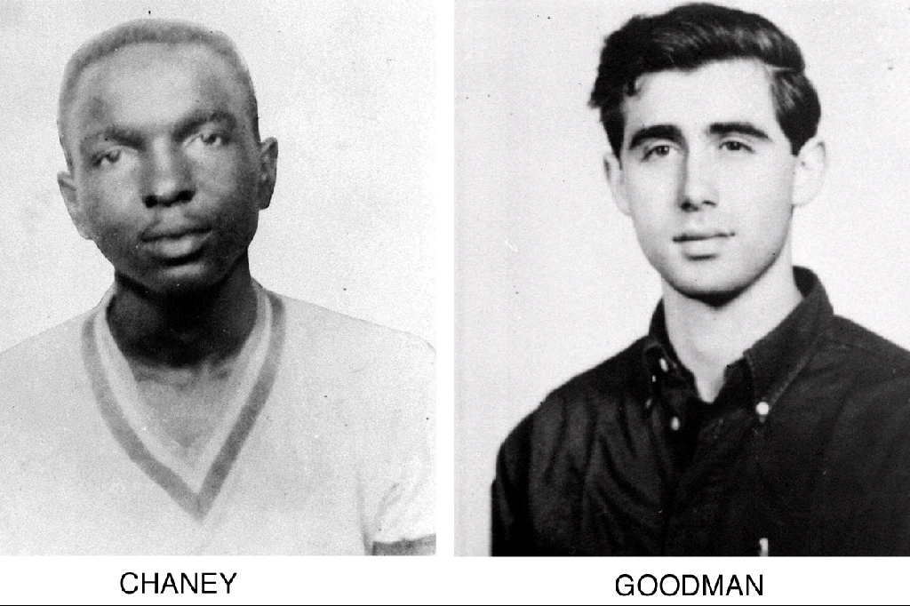Michael Schwerner, James Chaney (t.v) och Andrew Goodman (t.h) kämpade för medborgliga rättigheter i USA och blev mördade under "Freedom summer" av medlemmar från den rasistiska organisationen Ku Klux Klan. 