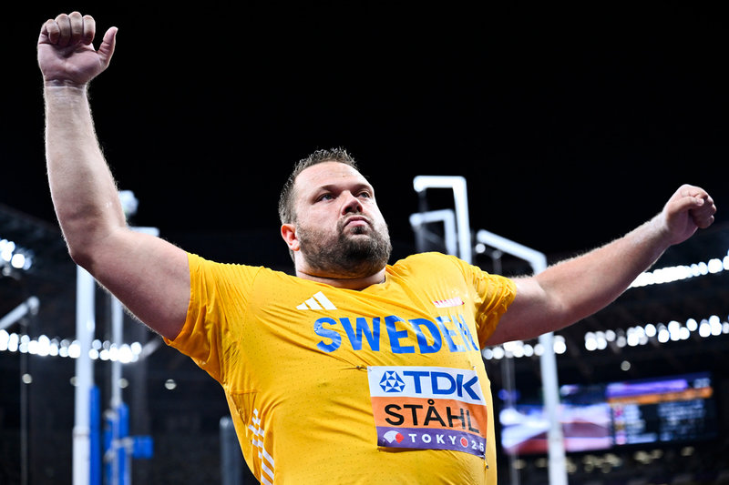 Daniel Ståhl i VM-finalen i Tokyo. Arkivbild.