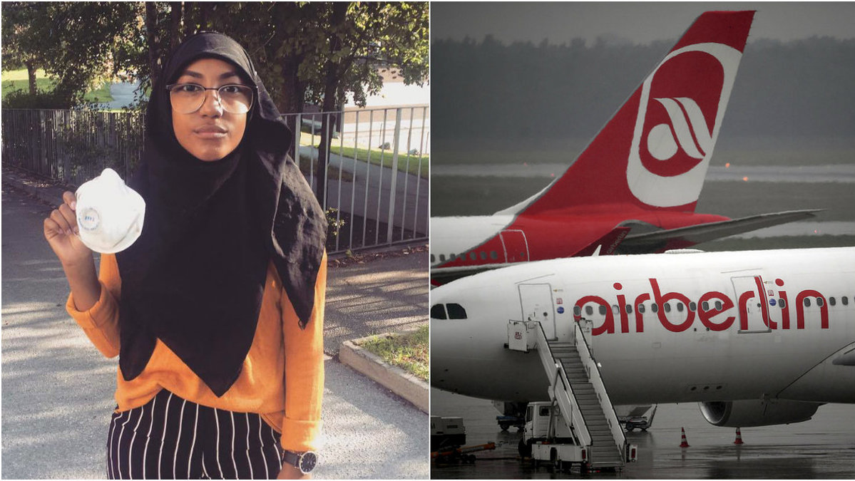 Zahra, 20, upplevde att hon höll på att dö tack vare Air Berlins policy. 