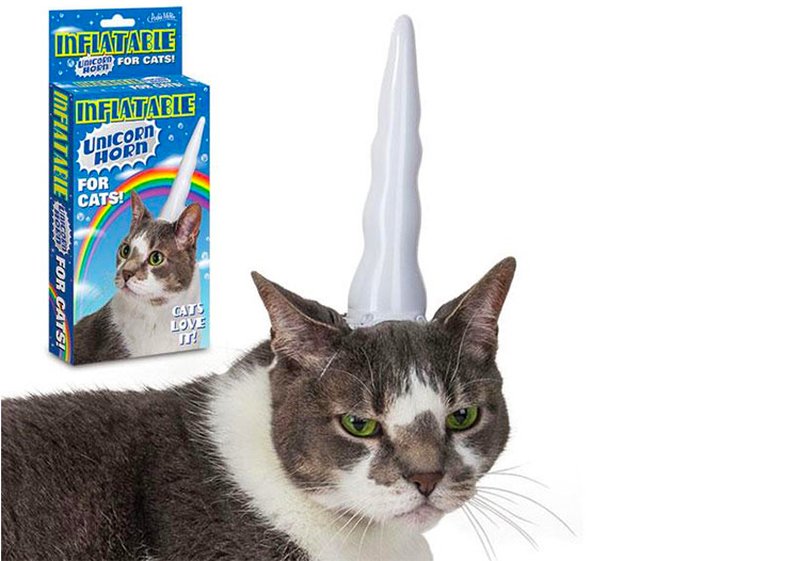 Uppblåsbart horn till katten