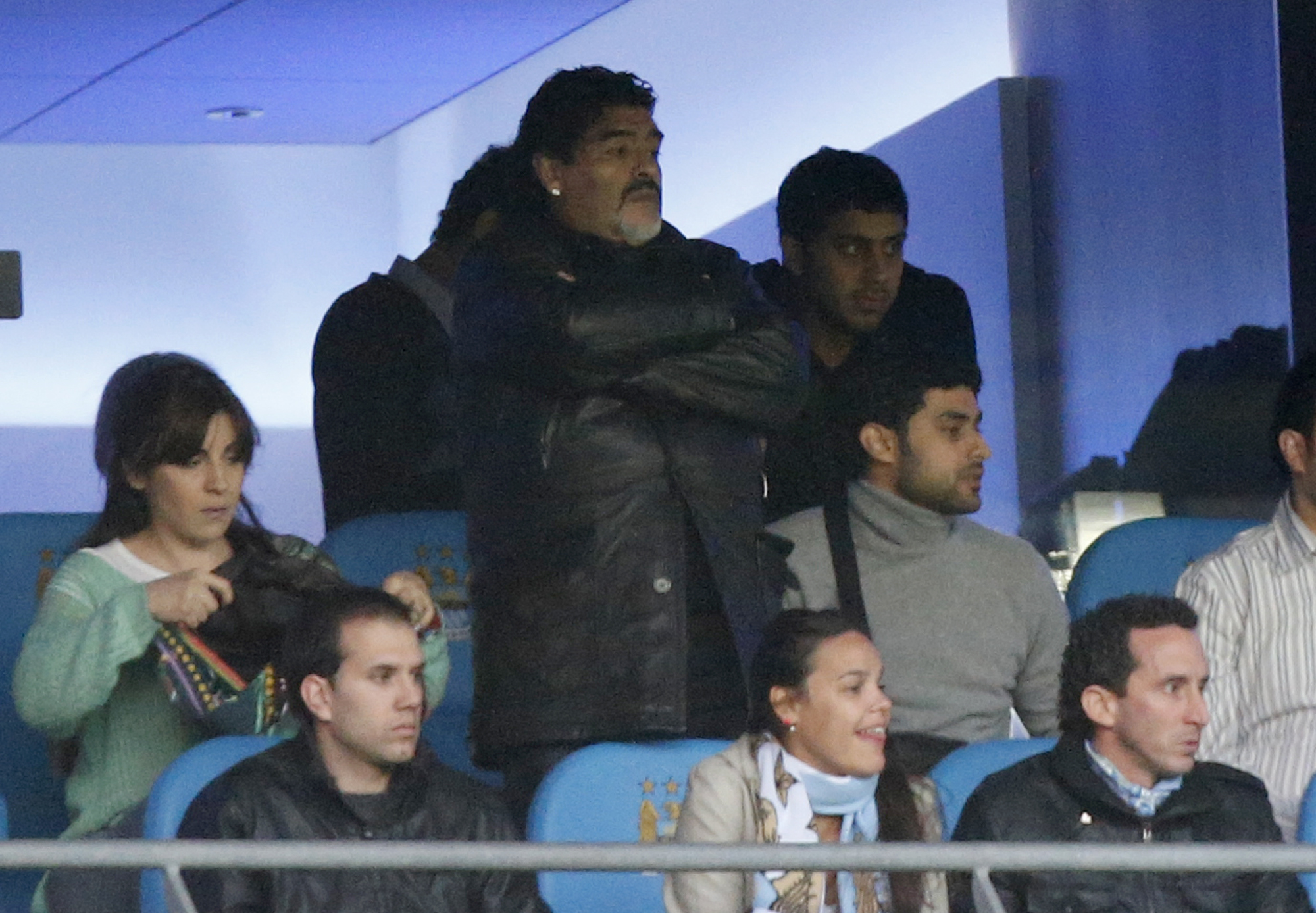 Argentinaren övervakades av en sann legend på läktaren: Diego Armando Maradona. 