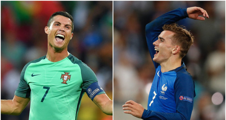 Portugal, Antoine Griezmann, Cristiano Ronaldo, Fotbolls-EM, Frankrike