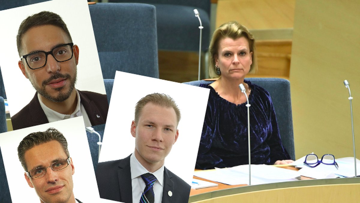 Bild på Åsa Regnér. Tre riksdagsldamöter är inklippta. 