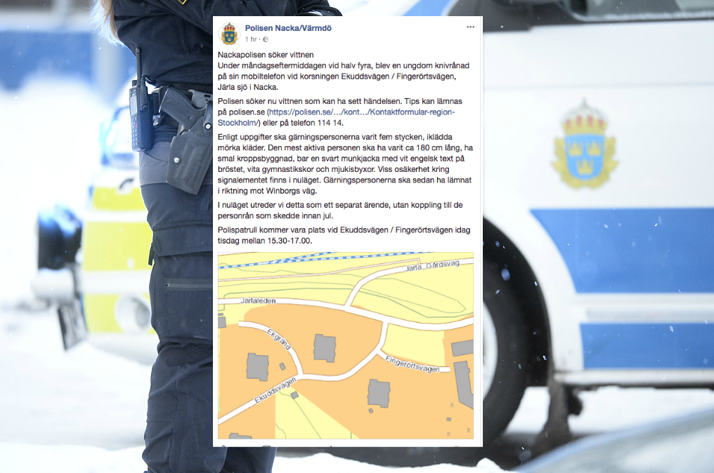 Polisen Nacka Värmdö inlägg rån Polisen Nacka Värmdö inlägg rån