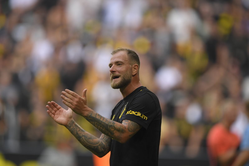 John Guidetti i AIK-tröjan förra säsongen. Arkivbild.