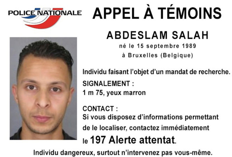 Den terrordömde fransk-marockanen Salah Abdeslam. Arkivbild