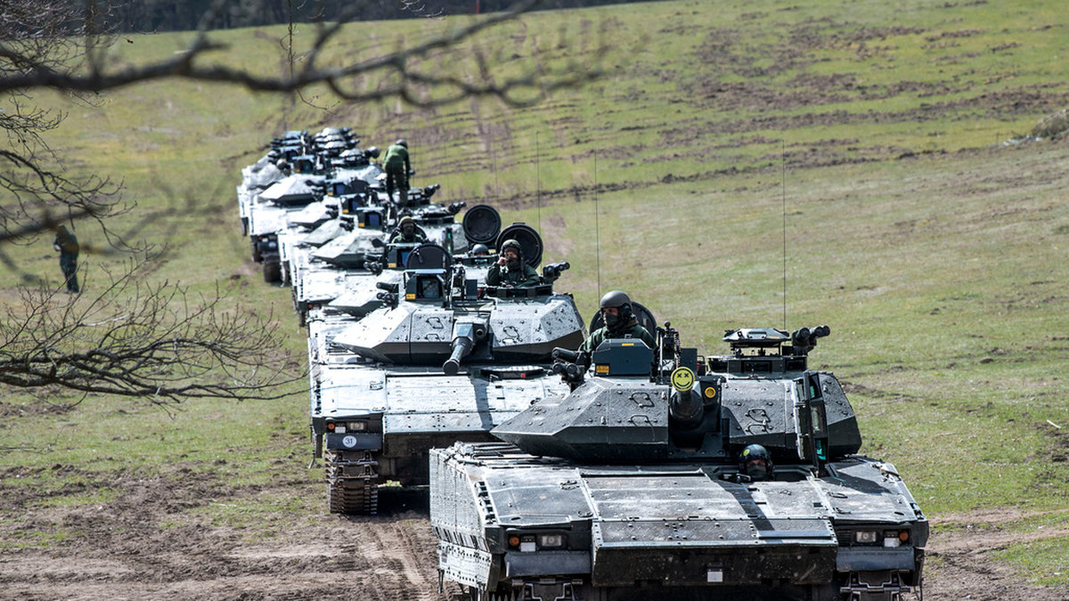 Sverige har donerat stridsfordon 90 till Ukraina och ska börja producera fordonen i landet. Arkivbild.