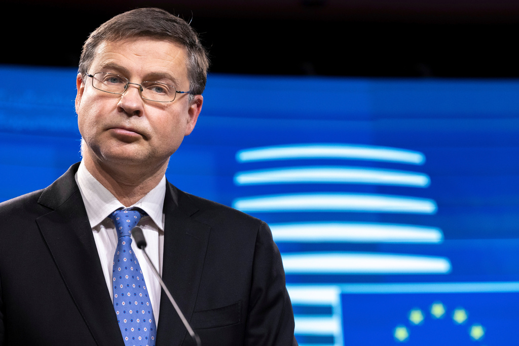 EU:s handelskommissionär Valdis Dombrovskis. Arkivfoto.