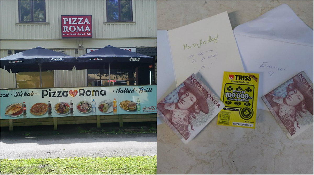 Kuvert, Efterlysning, Pizzeria, Present, trisslott