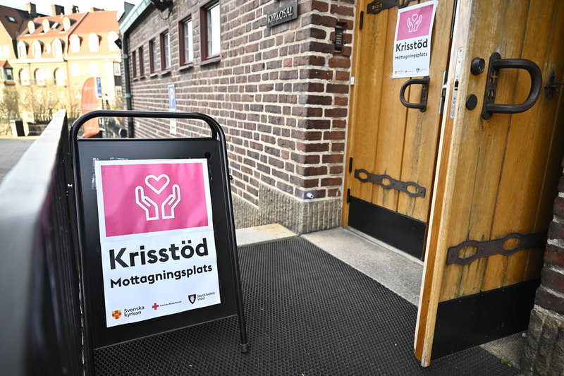 Krisstöd i närbelägna Engelbrektskyrkan på lördagen.