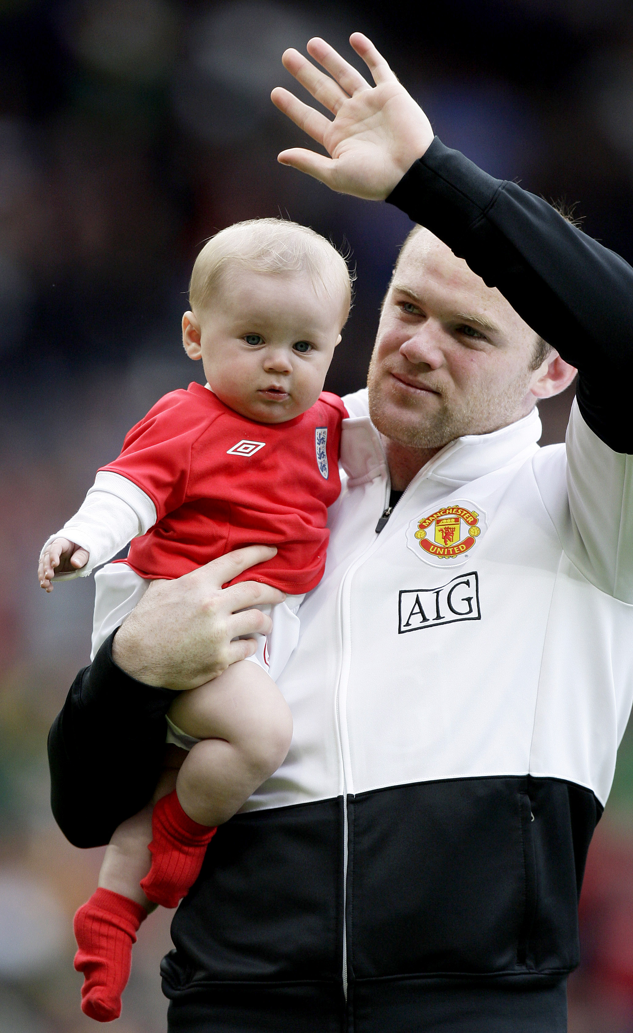 Wayne Rooneys son Kai har redan sparkat in en boll i mål på Old Trafford - och har siktet inställt på landslaget. 