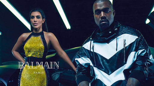 Kim Kardashian och Kanye West är modellerna i Balmains vår och sommarkampanj. Kim Kardashian och Kanye West är modellerna i Balmains vår och sommarkampanj.