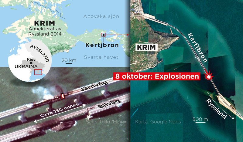 Explosionen på Kertjbron inträffade i lördags morse.