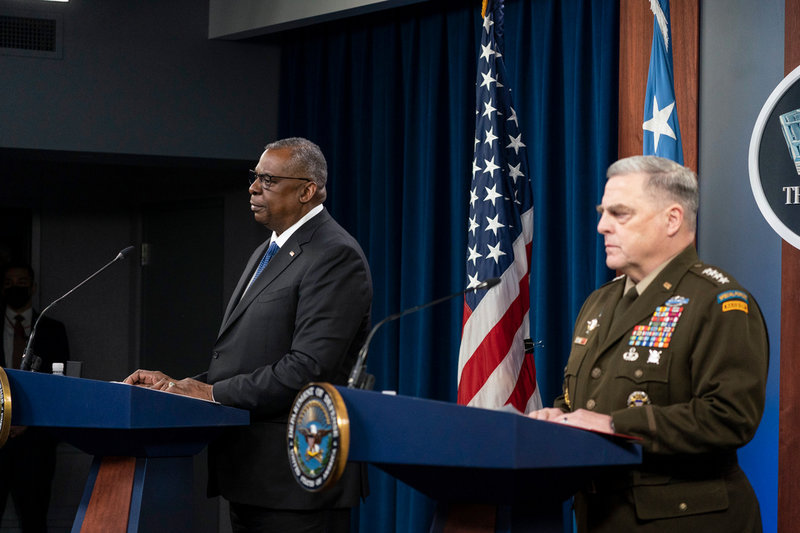 USA:s försvarsminister Lloyd Austin och general Mark Milley.