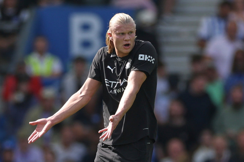 Manchester City med Erling Haaland rasade ihop mot Brighton.