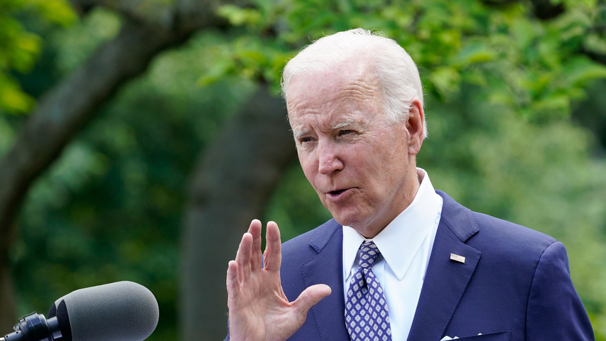 USA:s president Joe Biden under ett evenemang i Rosenträdgården vid Vita huset i tisdags.