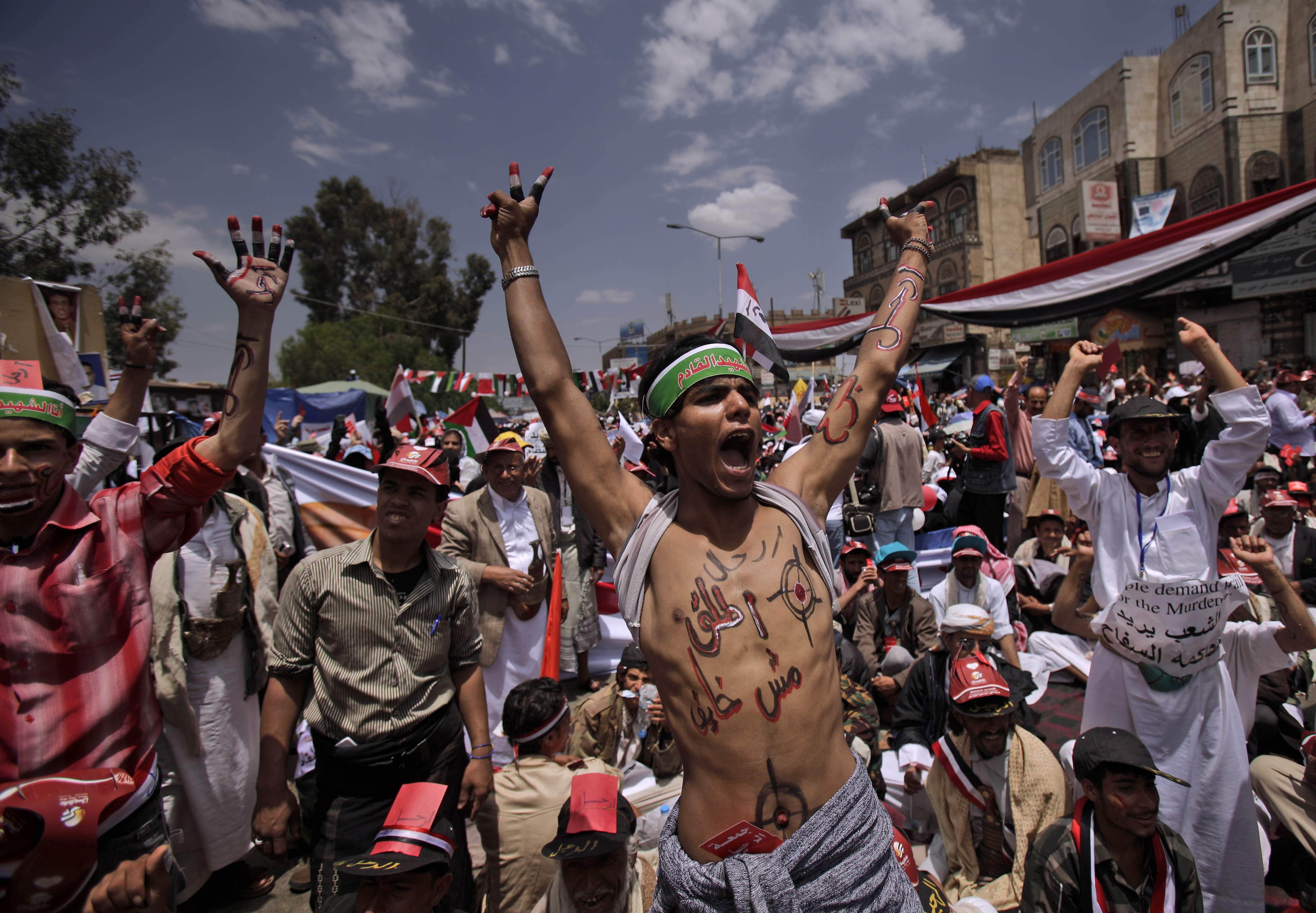 Kravaller, Demonstration, Jemen, Uppror, Revolution