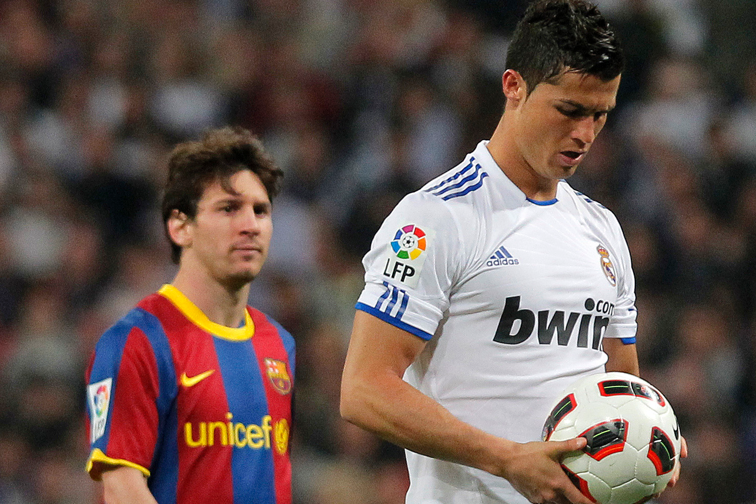 De två straffskyttarna: Lionel Messi och Cristiano Ronaldo.