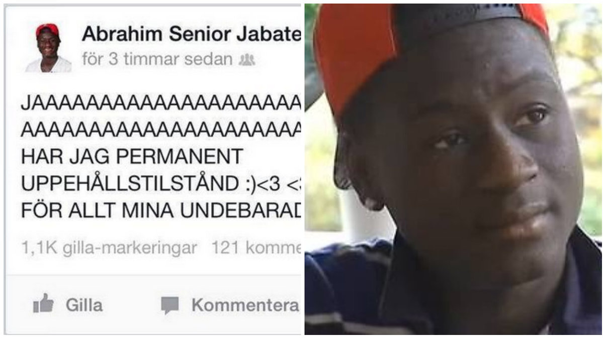 Abraham "Ibbe" Jabateh har fått uppehållstillstånd i Sverige. 
