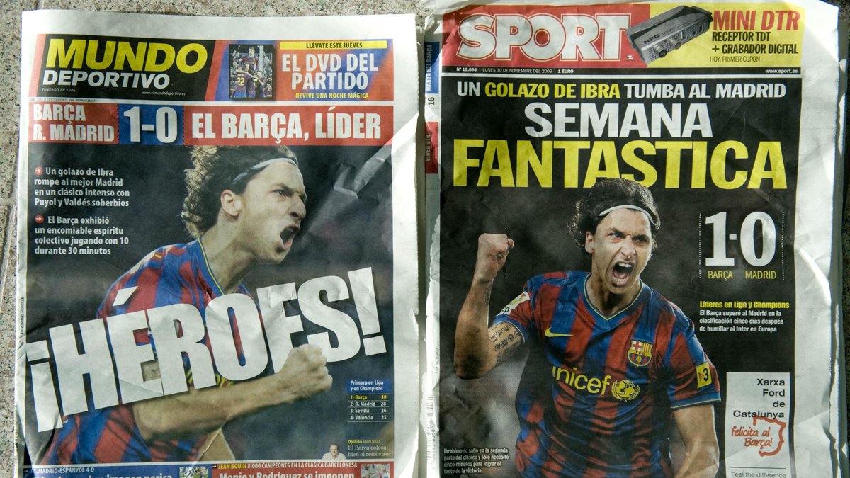 Svensken prydde de spanska tidningarna efter han sänkt Real Madrid i El Clasico.