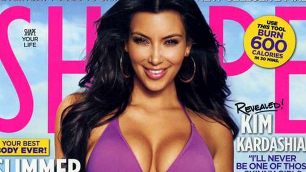 Kim Kardashian på omslaget till Shape. 
