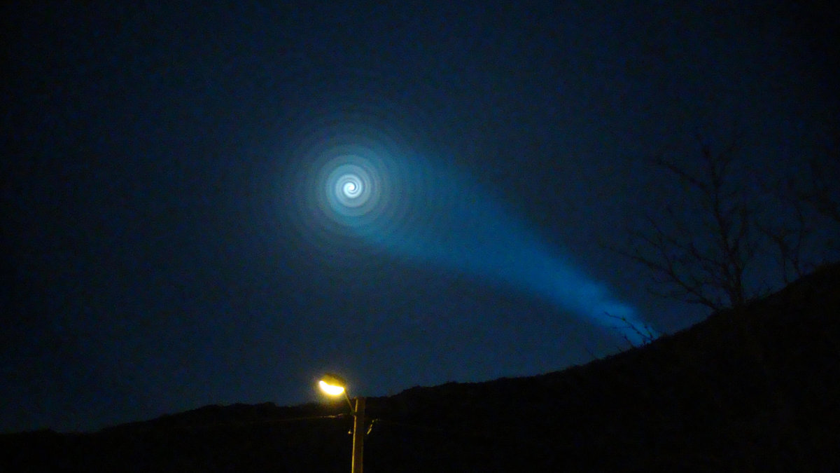 Ett mystiskt ljusfenomen sågs på himlen under kvällen. Bilden är från ett annat tillfälle. 