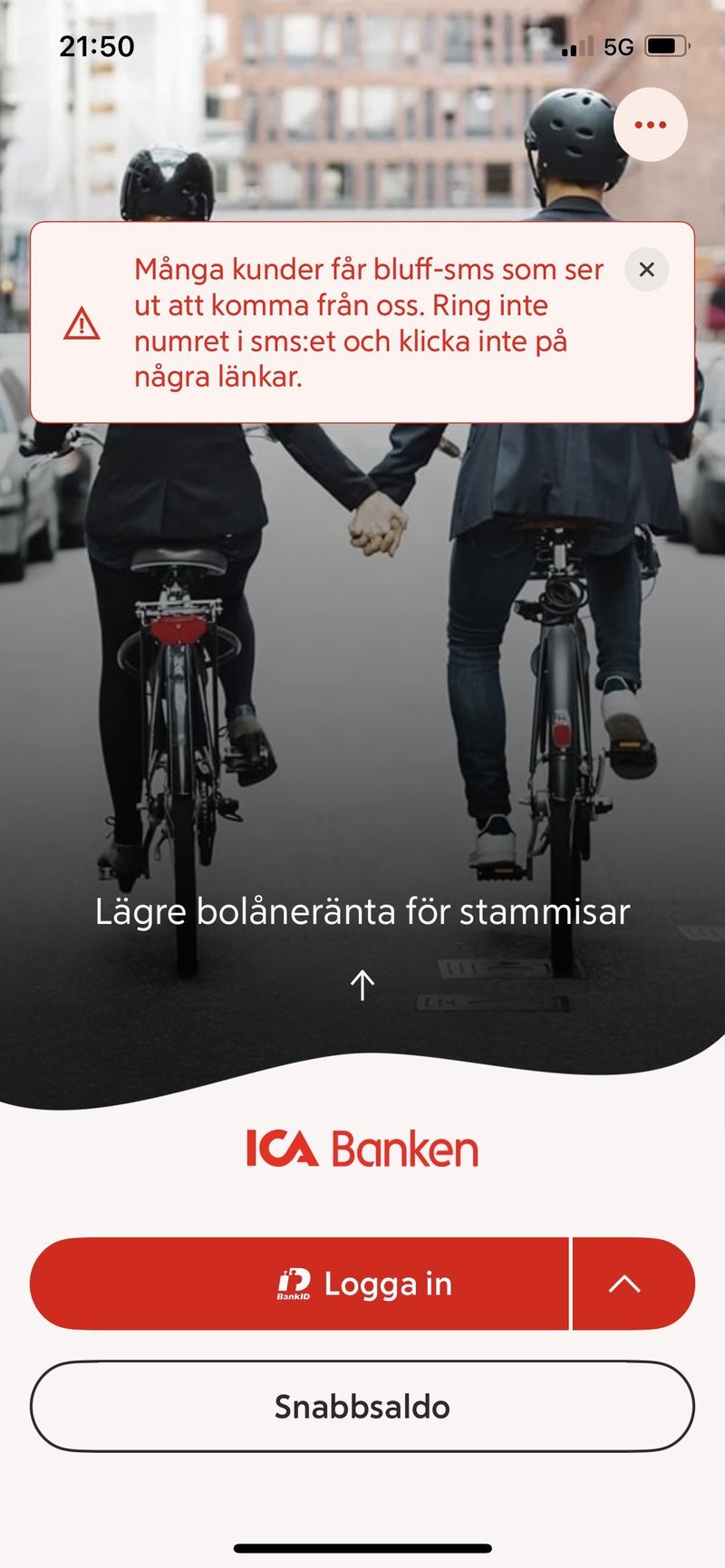Så här ser Icas bankens varning ut. Så här ser Icas bankens varning ut.