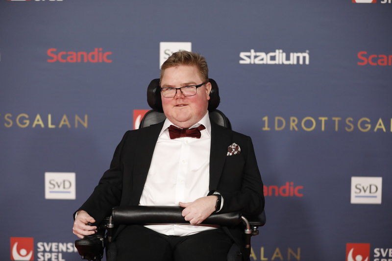 Skytten Philip Jönsson anländer till Idrottsgalan 2022.