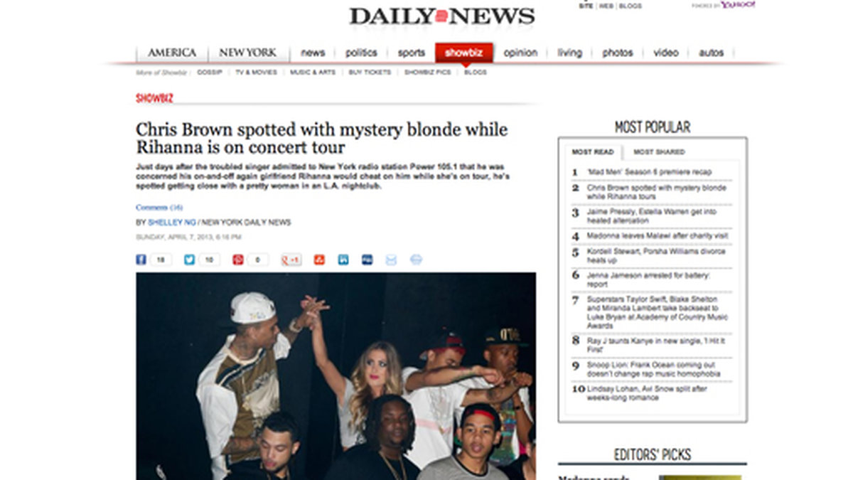 Chris Brown myste med en blondin på klubben. 