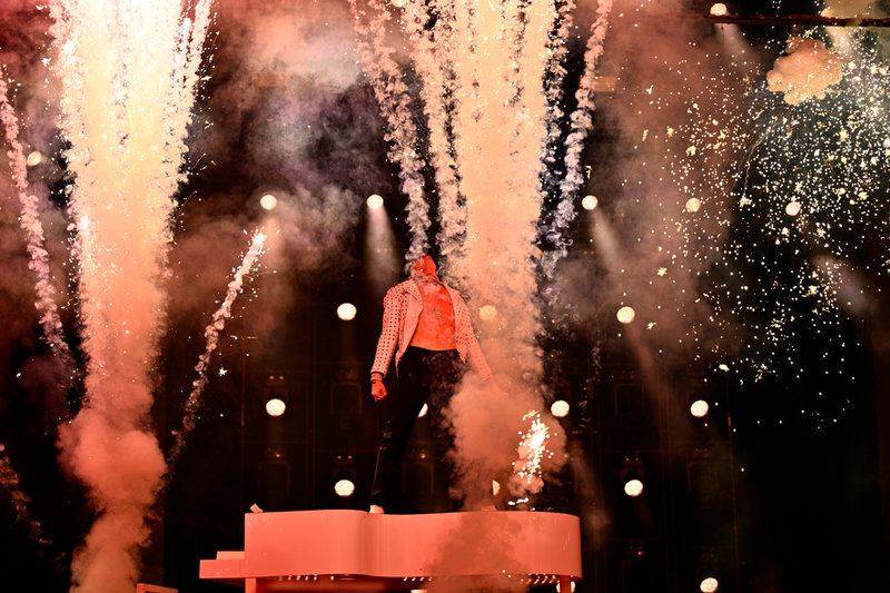 Greczula repeterar med bidraget "Believe me" inför Melodifestivalens final 2025.