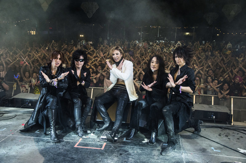 Sanae Takaichi var tidigare trummis i ett heavy metal-band. Enligt The Straits Times är X of Japan, här fotograferade vid en konsert, ett av hennes favoritband. Arkivbild